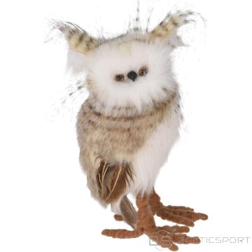 Christmas Decoration DECORATIVE OWL STANDING RIGHT 17CM BROWN