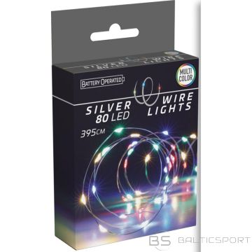 Christmas Decoration BATTERY POWERED WIRE LAMPS GARLAND 80 LED MULTICOLOR