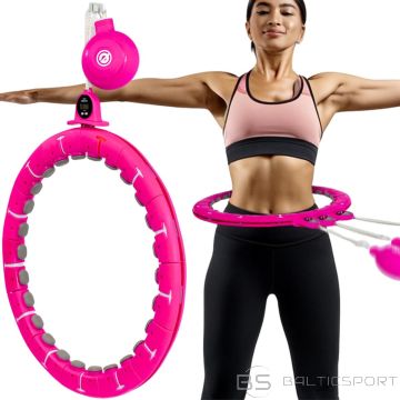 Hula hop ar masētāju, svaru un skaitītāju fuksijas krāsā Enero Fit