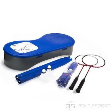 Nils ZSB2 KOMPLEKTS 2in1 BADMINTONA TĪKLS + TENISS + 2 RAKETES + 3 SHUTTLECECES + čemodāns