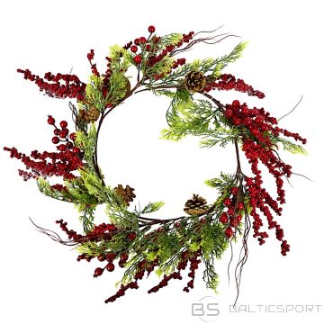 Saska Gift And Decor Dekoratīvs vainags durvīm 60 cm sarkans