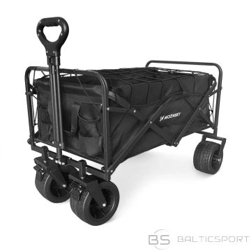 Wozinsky WZP-100 pludmales, tūrisma, dārza ratiņi, izturīgi, plati riteņi, ar drošības tīklu līdz 100 kg - melni (N/A)