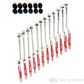 Fischer 10x80 dībeļi ar skrūvēm BenchK sienas stieņiem, 12 gab.