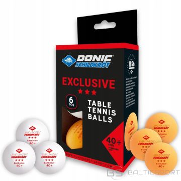 Donic EXCLUSIVE 3-STAR POLY TABLE TENNIS BALLS 40 6 PCS
