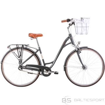 Velosipēds ROMET Art Deco Classic, ar priekšējo grozu, pelēks (L)