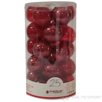 Egļu bumbas d6cm sarkanas 25gab.