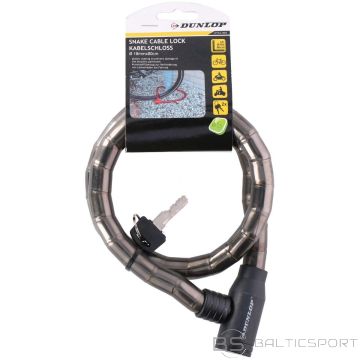 Dunlop velosipēda spirālveida slēdzene ar atslēgu, 18 mm x 80 cm, melna