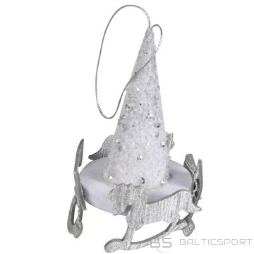 Egļu rotājums balts/sudraba 11cm, 4veidi