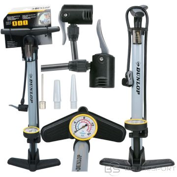 Dunlop universālā velosipēdu un darbnīcas sūknis 230 PSI (16 bar) ar manometru, pelēks