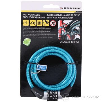 Dunlop SPIRAL COMBINATION BICYCLE LOCK 0.6x120CM - BLUE