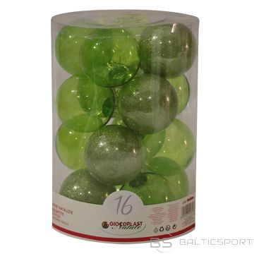 Egļu bumbas d8cm piparmētru zaļas 16gab.