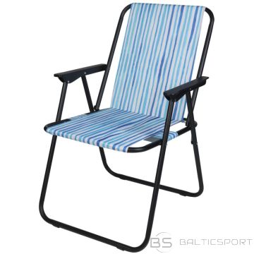 BS Kempinga krēsls ar roku balstiem 52x44x75cm salokāms, zilās līnijas (nav pieejams)