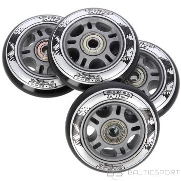 Nils Extreme PU 80x24 82A BLACK N (4 st.) + ABEC-9 (8 szt.) KOMPLEKTS