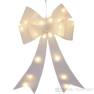 Koopman Dekoratīvs bants 60 cm sudraba krāsā 25 LED