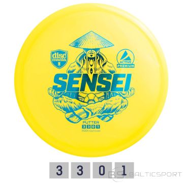 Диск для гольфа DISCMANIA Putter PREMIUM SENSEI 3/3/0/1 Желтый