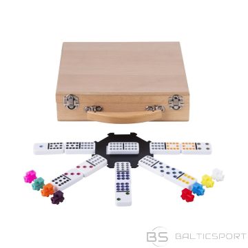 Engelhart galda spēles domino kauliņi "Mexican Train Double" 12, koka kastītē, 91 kauliņš