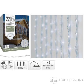 Christmas Decoration CHRISTMAS LIGHTS LIGHT CURTAIN WATERFALL EXT 220 LED COLD WHITE 5 SPEED