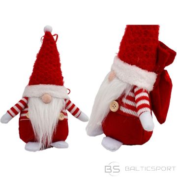 Saska Christmas DECORATIVE SANTA WITH A GIFT BAG 25CM RED