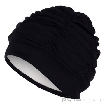 Ladies fabric swimcap FASHY SWIM 3403 20 black  with plastic lining and soft headband