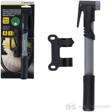 Mini sūknis velosipēdam 120 psi (8 bar) pelēks DUNLOP