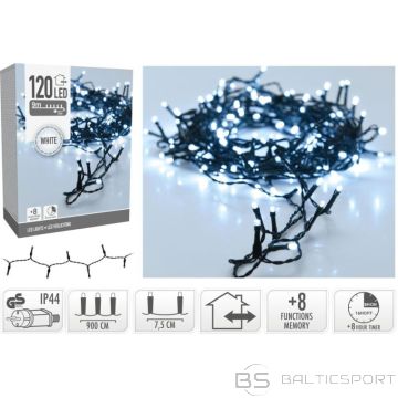 BS Ziemassvētku eglītes lampiņu virtene 120 LED ar taimeri, vēsi balta (nav pieejama)