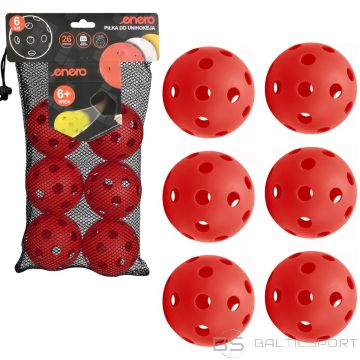 Enero UNIHOC MATCH BALL КРАСНЫЙ 6 ШТ.