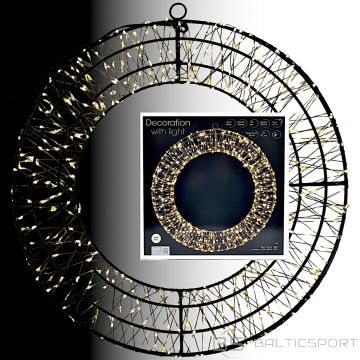 Koopman Dekoratīvs vainags riepa 720 LED 50 cm melns