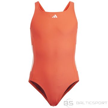 Kostium kąpielowy adidas Cut 3 Stripes Suit girls IQ3971 / 164 cm / pomarańczowy