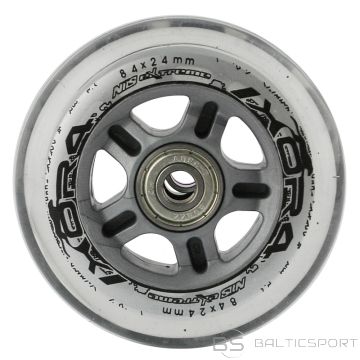 NILS EXTREME PU 84x24 82A caurspīdīgi skrituļu riteņi (4 gab.) + ABEC-7 gultņi (8 gab.) komplekts
