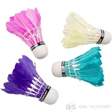 Donnay BADMINTON SHUTTLETE WITH FEATHERS, 5 COLORS