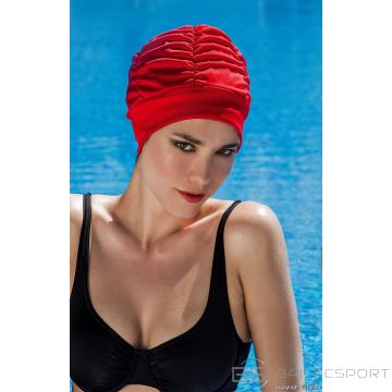 Fashy Ladies fabric swimcap with plastic lining and soft headband 3403 40 red