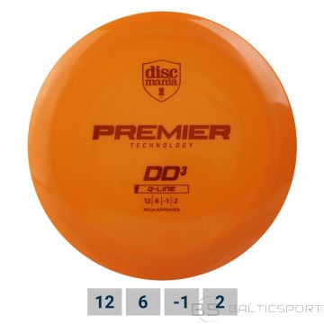Discgolf DISCMANIA Distance Driver Q-LINE PREMIER DD3 Orange 12/6/-1/2