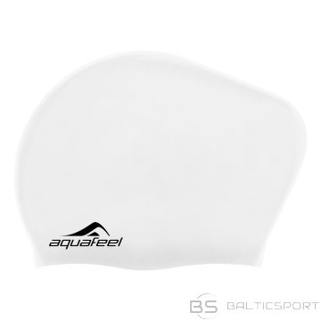 Swimming cap silicone AQUAFEEL 30404 10 white  long hair