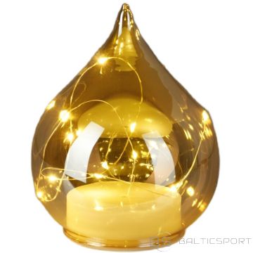 Christmas Decoration GLASS BAUBLE FORM DROP LED 15CM GOLD