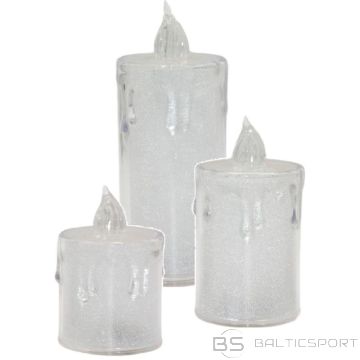 BS Dekoratīvas sveces, 3 gab., caurspīdīgas, silti baltas, 1 LED (nav pieejams)