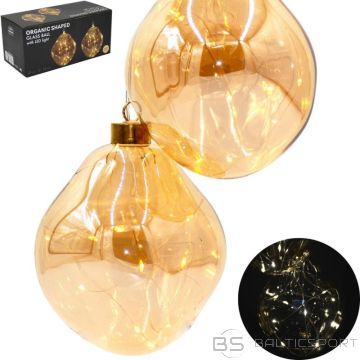 BS STIKLA LOKU FORMAS PAKLĀJIŅŠ 2 GAB. LED 12 CM ZELTA KRĀSĀ (N/A)