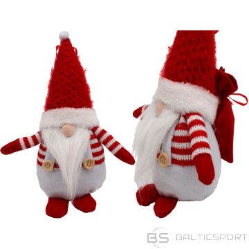 Saska Christmas DECORATIVE SANTA WITH A GIFT BAG 25CM, WHITE