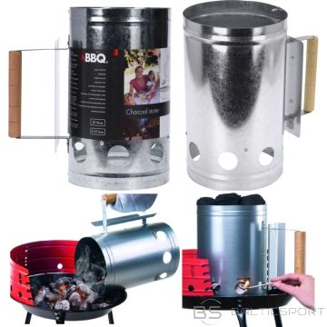 Bbq Line Skursteņa GRILA STARTERA augstums; 27,5cm AR KOKA ROKTURI