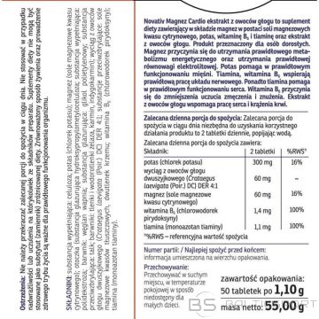 BS Novativ Magnesium Cardio 50 apvalkotās tabletes (nav piemērojams)