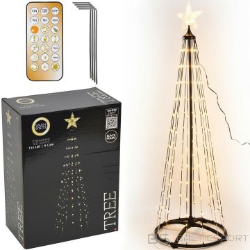 Koopman DECORATIVE CHRISTMAS TREE 154LED WARM WHITE 150CM BLACK