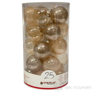 Egļu bumbas d6cm šampanieša 25gab.