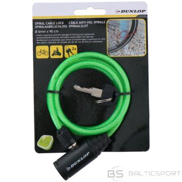 Dunlop SPIRAL BIKE LOCK WITH KEY 0.6x90CM GREEN