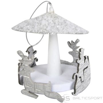 Egļu rotājums balts/sudraba 8cm, 8veidi