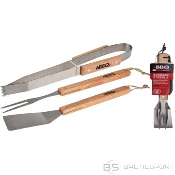 Bbq Line НАБОР ИНСТРУМЕНТОВ ДЛЯ ГРИЛЯ 3-в-1 С ДЕРЕВЯННОЙ РУЧКОЙ