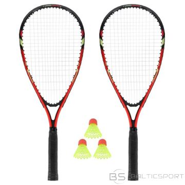 Nils NRS001 KROSMINTONA KOMPLEKTS 2 RAKETES + SHUTTLECOCKS + SARKANS VĀKS