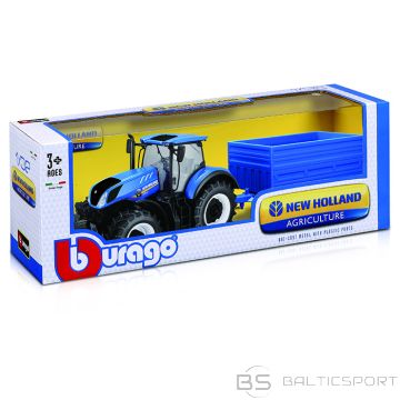 Rot. Traktors Bburago Tractor with trailer New Holland