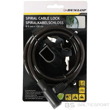 Dunlop velosipēda spirālveida slēdzene ar atslēgu un aizsarguzliku 0,8x150 cm