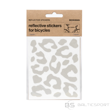 Atstarojošas uzlīmes BOOKMAN velosipēdiem, balts leopards