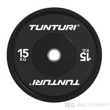Svaru disks TUNTURI Platinum Bumper Plate, melns, 50 mm, 15 kg