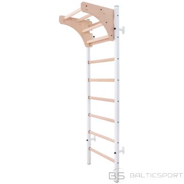 Benchk WOODEN AND METAL GYMNASTIC LADDER WITH 4 HANDLES AND A WOODEN BAR 211W